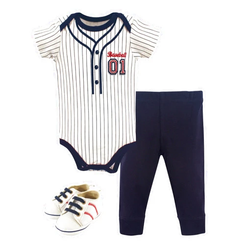 Little Treasure Unisex Baby Cotton Bodysuit, Pant and Shoe Set