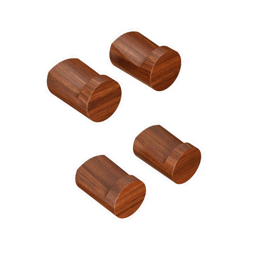 OLETNY Wood Wall Hooks 4 Pack, Coat Hooks Wall Mounted Rustic Natural Wooden, Handmade Hat Hooks Rack Heavy Duty for Hanging Bathroom Towels, Clothes, Bags (Walnut Wood)