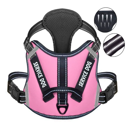 Cymiler Dog Harness,No-Pull Service Dog Harness with Handle,Adjustable Comfort Pet Dog Vest Harness for Outdoor Walking,3M Reflective Vest Easy Control for Small Medium Large Breed