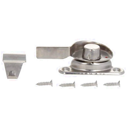 Yinpecly Window Sash Lock Stainless Steel Chrome Finish Spring-Acted Right Hand Silver Tone 1 Pcs