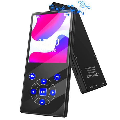 KOVCDVI MP3 Player with Bluetooth 128 GB with Built-in Speaker HiFi Sound FM Radio Recorder E-Book Reader Alarm Clock