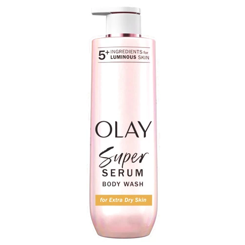 Olay Super Serum Body Wash for Extra Dry Skin, 24hr Long Lasting Rich Hydration, 5+ Ingredient Complex for Bright, Even, Firm, & Luminous Skin, with Collagen Peptide, Vitamin C & Shea Butter, 20 fl oz