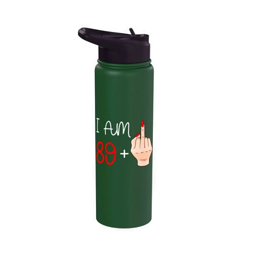 Funny Birthday Presents For Women I Am 89 Plus 1 Middle Finger 90th Birthday 90 Years Old Stainless Steel Insulated Water Bottle
