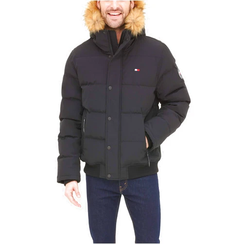 Tommy Hilfiger Men's Arctic Cloth Quilted Snorkel Bomber Jacket