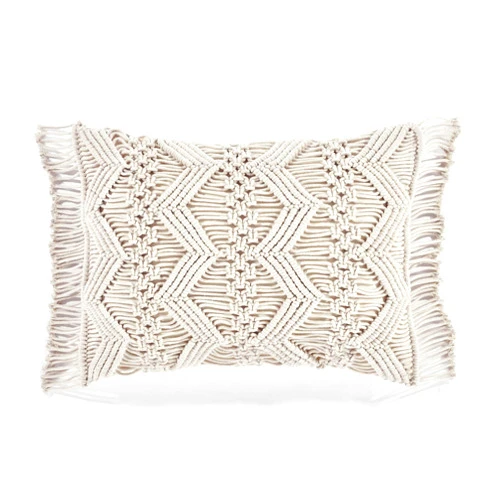 Lush Decor Studio Chevron Macrame Decorative Throw Pillow Cover, 20