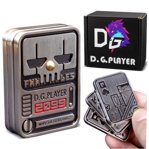 D.G.PLAYER Fidget Toys Adults, Metal EDC Fidget Slider, Poker Fidget Magnetic Toys for Anxiety, Relieve Stress, Focus, Find Inspiration, Portable Design