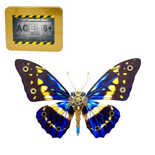 Gresa Butterfly 3D Metal Puzzles for Adults, 3D Steampunk Metal Model Kits with Tool Kit, Home Decor, Creative Christmas Birthday Gifts for Teens & Adult (150PCS+)