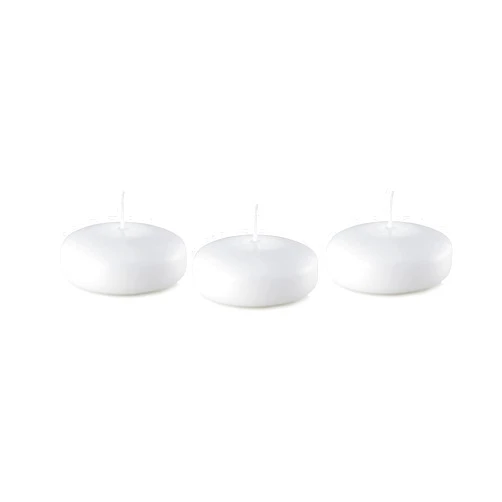 D'light Online Large White Floating Candles 3 Inch Wax Discs for Events, Weddings, Spa, Home Decor, Special Occasions, Cylinder Vases, Centerpieces, Pool and Holidays (Large - 3