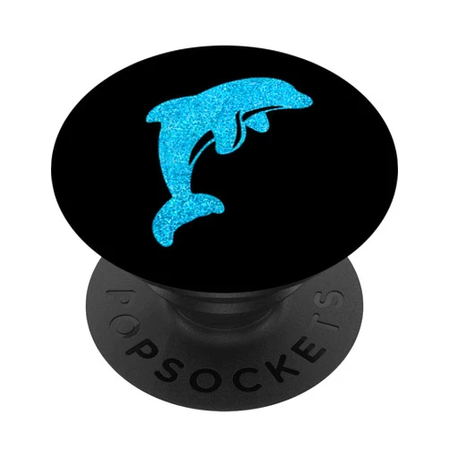 Blue and Black Dolphin PopSockets PopGrip: Swappable Grip for Phones & Tablets