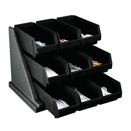 Cambro 9RS9110 Versa Black 9-Bin Organizer Rack