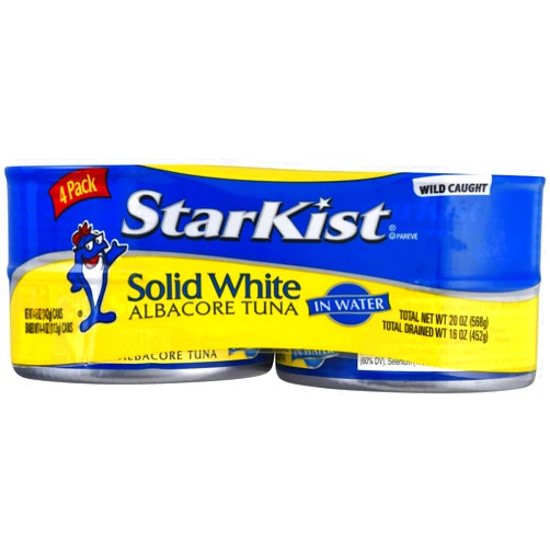 StarKist Solid White Albacore Tuna in Water, 5 oz Can, Pack of 4