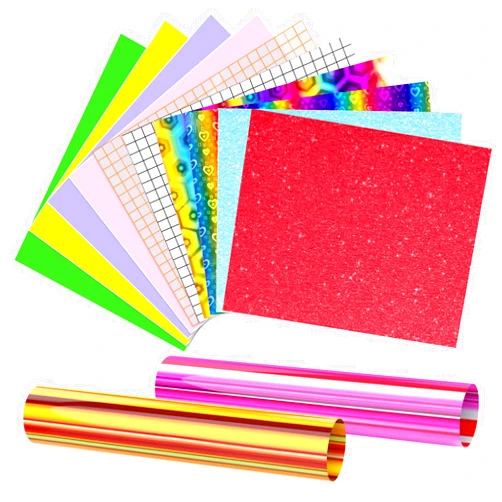 PuppyDoggy Permanent Adhesive Vinyl 12 Pack (12” x 10”)- 10 Multi Colored Vinyl Sheets & 2 Transfer Tape Sheets for Cricut, Party Decoration, Sticker, Craft Cutter, Car Decal, Machine, Printer (Mixed)