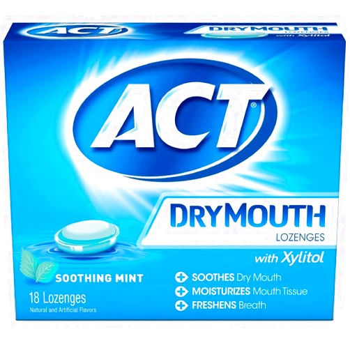 Chattem ACT Dry Mouth Soothing Mint Lozenges 18 ea ( Pack of 4)