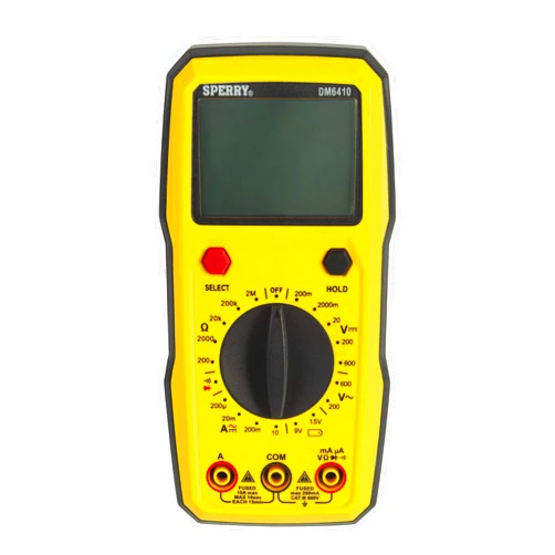 Sperry Instruments DM6410 8 Function Digital Multimeter, 600V AC / 1000V DC, Yellow