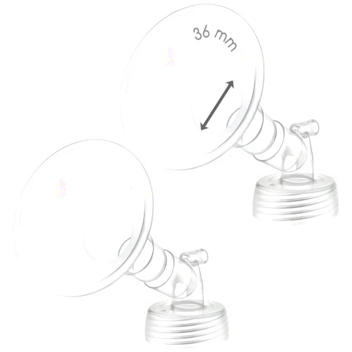 Maymom 2X 36 mm Maymom Two-Piece Wide Neck Pump Parts for Spectra S1/S2 Pumps; Incl Wide Mouth Flanges; Not Original Spectra Flange