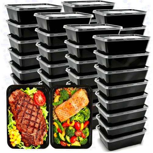 IUMÉ 50-Pack Meal Prep Containers, 26 OZ Microwavable Reusable Food Containers with Lids for Food Prepping, Disposable Lunch Boxes, Plastic Food Boxes- Stackable, Freezer Dishwasher Healthy