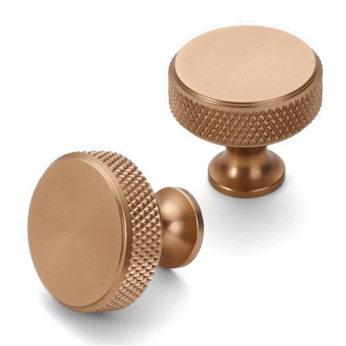 FILTA Champagne Bronze Knurled Cabinet Knobs, 10 Pack Cupboard and Wardrobe Dresser Drawer Cabinet Hardware Aluminum Knobs for Dresser Drawers