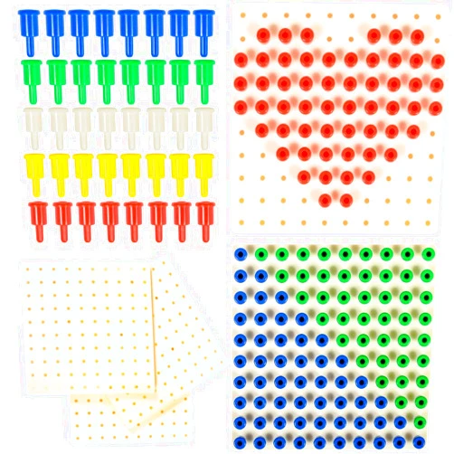 edxeducation Pegs and Peg Board Set - 1,000 Pegs + 5 Boards - Classroom, Occupational Therapy Resource - Fine Motor Skills Toy for Kids