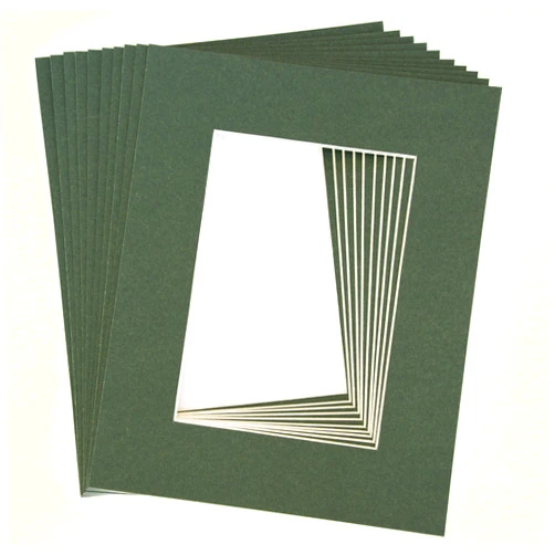 Unknown topseller100, Pack of 10 Dark Green 8x10 Picture Mats Matting with White Core Bevel Cut for 5x7 Pictures
