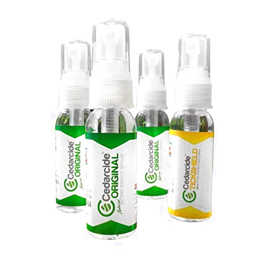 Cedarcide Original & Tickshield Family Pack | Natural Cedar & Lemongrass Oil Bug Spray | Eco-Friendly, Family-Safe Flea & Tick Repellent | Pack of 4, 1oz Spritzers