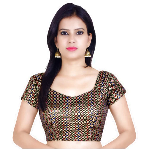 Chandrakala Brocade Banarasi Blouses for Women sarees,Readymade (B106)
