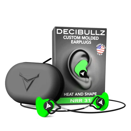 Decibullz Custom Molded Earplugs Pro Pack ( Green )