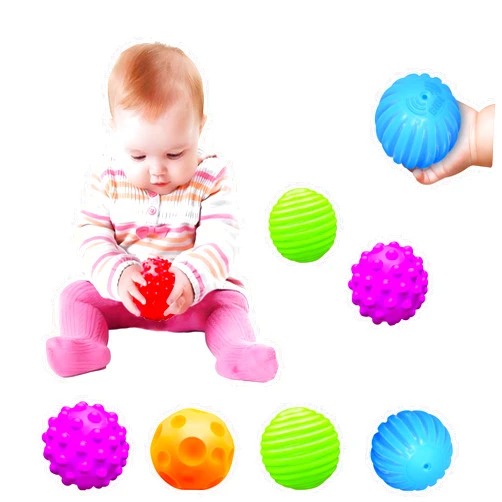 ROHSCE Montessori Toys for Babies 3 Months+, Baby Balls 3 to 12 Month for Babies & Toddlers 3M+, Textured Multi Ball Set Colorful & Soft Squeezy Sensory Toys. Stress Relief Balls for Infant (4 Pack)