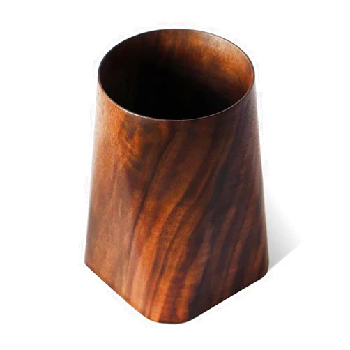 YIMUXUAN Durable Whole Piece Black Walnut Pencil Wood Pen Holder Wooden Desktop Pencil Cup Office Supplies Organizer Caddy Stand, 75x75x120mm