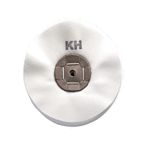 BUZZUFY Merard polishing Wheel N° KH, blanched Cotton, Ø 120 mm, 64 Folds