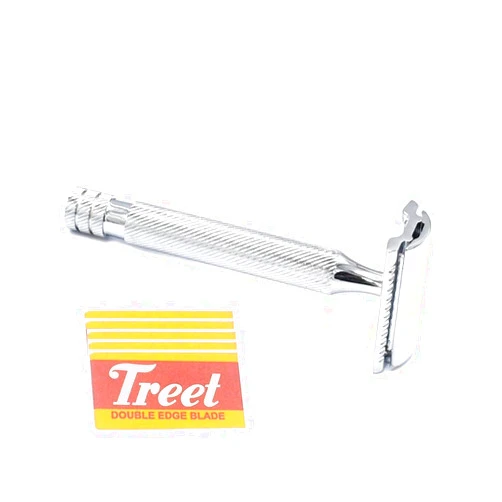 OdontoMed2011® Double Edge Stainless steel Shaving Safety Razor - Men's Classic with 5 Pcs Double Edge Razor Blades BTS-314