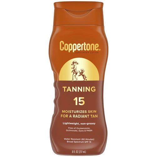 Coppertone Tanning Sunscreen Lotion, SPF 15 Broad Spectrum Sunscreen, 8 Fl Oz