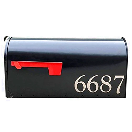 Estes Designs Mailbox and Streetscapes Mailbox House Number Custom Vinyl Sticker, Large (Set of 2)