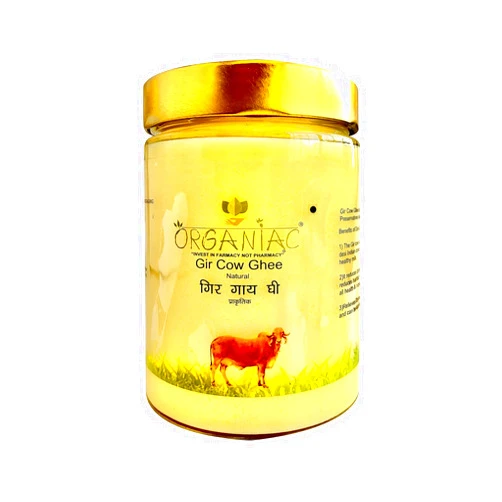 Organiac Gir Cow Ghee Grass Fed Ghee Butter, 17 Ounce, Keto, Pasture Raised, Nutritious, Hand Churned Ghee, Organic, Clarified Butter (Pack of 1)