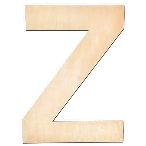 DOMG 12 Inch Wooden Letter Z, 1/4 Inch Thick Large Unfinished Wood Letter for Home Wall Decor, DIY Crafts