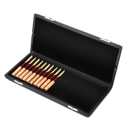 Vbestlife 10/12/20pcs Oboe Reed Case Wooden + PU Leather Reed Storage Case Holder Box for Oboe(#3 20 Reeds Case)