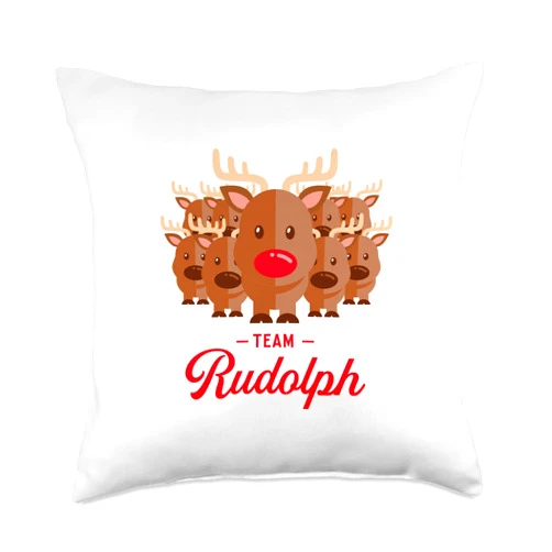 Annikala Design Team Rudolph Cute Reindeer Throw Pillow, 18x18, Multicolor