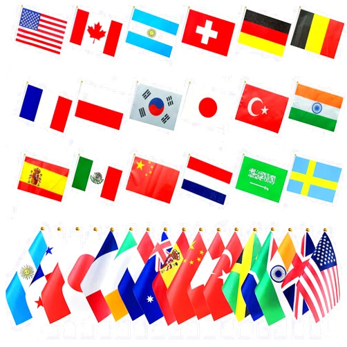 FFILL A Set Of Flags From 50 Countries,National of the World Mini HandHeld Flags,Festival Celebrations Necessary Decoration,Flag Bags of Major Countries in The World (Including The United States, China, The United Kingdom, France, Japan, Etc.) - For Classroom Teaching/International Day Decoration,8.2 x 5.5. Inch.