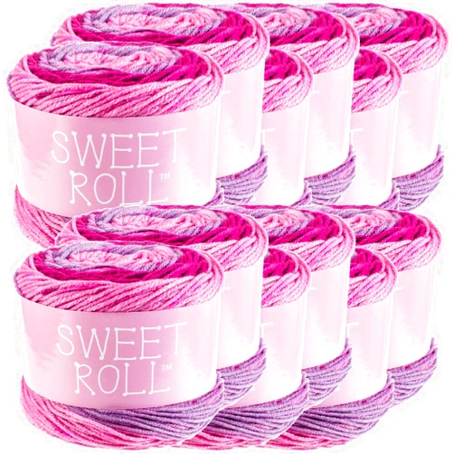 Premier Yarns Sweet Roll Yarn 12/Pk, Raspberry Swirl 12 Pack