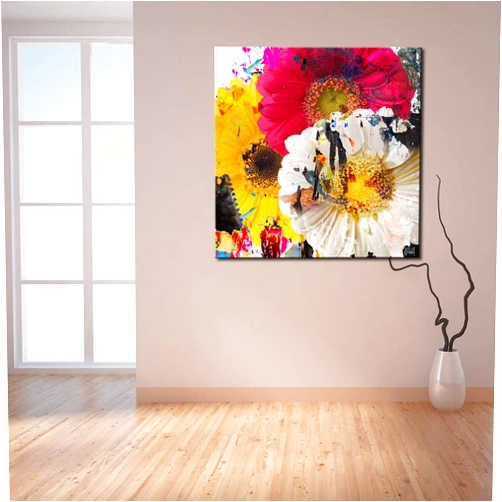 Ready2HangArt 'Painted Petals LXXXVII' Floral Canvas Art Overall Size: 16 in. h x 16 in. w