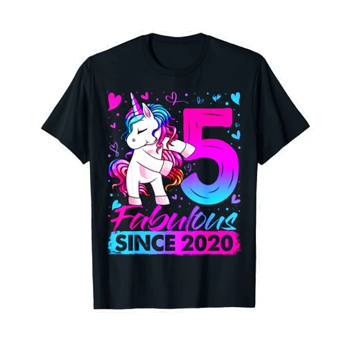 Flossing Unicorn Birthday Gifts for Girls 2025 HH 5 Year Old Unicorn Gifts For Girls 5th Birthday Girl Party T-Shirt