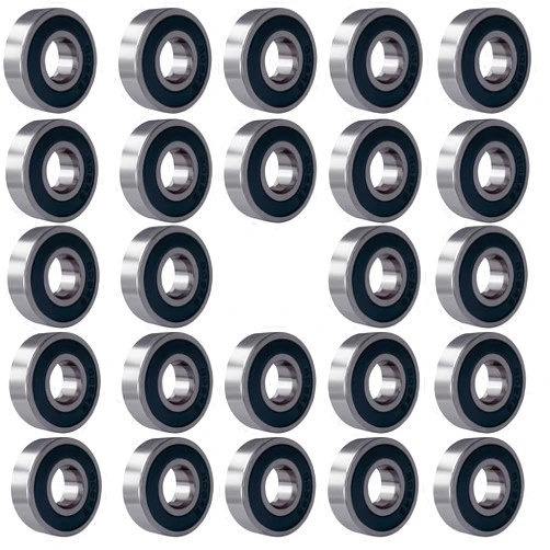 Tonmp 24 PCS 608-2RS Ball Bearing - Double Rubber Sealed Shielded Miniature Deep Groove Bearings for Furniture Wheel,Skateboards, Inline Skates, Scooters, Roller Blade Skates (8 x 22 x 7mm)