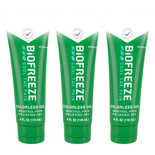 Biofreeze Pain Relief Gel, Knee & Lower Back Pain Relief, Sore Muscle Relief, Neck Pain Relief, Shoulder Pain Relief, Pharmacist Recommended, FSA Eligible, 3 Pack (4 FL OZ Biofreeze Menthol Gel)