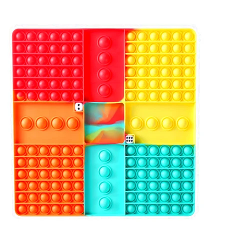 NetMaiXin Big Size Push Pop Game Fidget Toys,4 Players Battle Jumbo Pop Toys Rainbow Bubbles,Fidget Game Sensory Toys for Parent-Child Time Relieve Stress Fidget Toy to Play with Friends(4 Players Battle)