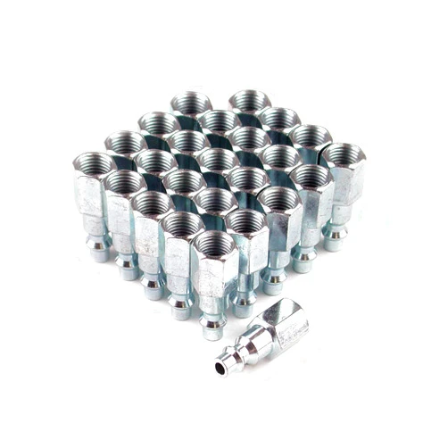 Primefit IP1414FS-B25-P (25 Pack) Industrial Style Air Quick Connect Plugs/Nipples 1/4