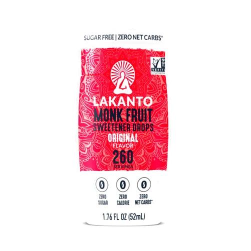 Lakanto Liquid Monk Fruit Extract Drops, Erythritol Free Sugar Substitute Sweetener For Tea, Coffee, Water & Smoothies, Sugar Free, Low Calorie, Zero Sugar, Vegan, Keto, Original Flavor, 1.76 Fl Oz