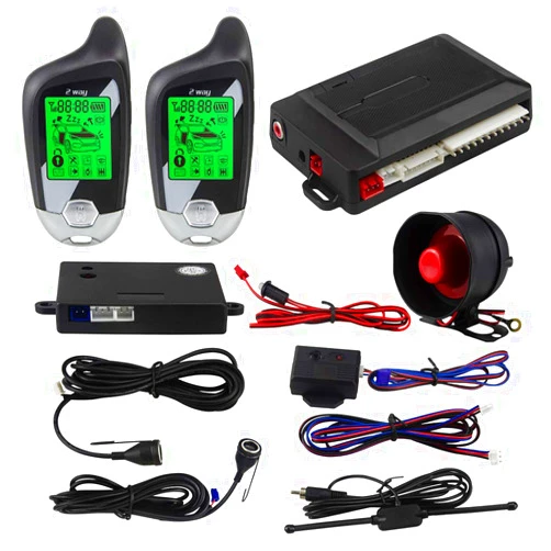 EASYGUARD EC203 2 Way car Alarm System with LCD Pager Display, ultrasonic Sensor & Shock Sensor DC12V