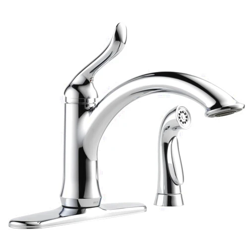 Delta Faucet Linden Single-Handle Kitchen Faucet with Side Sprayer, Chrome Kitchen Sink Faucet, Kitchen Faucet with Sprayer, Chrome 4453-DST, 9.81 x 10.50 x 9.81 inches