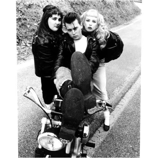 Generic Cry Baby cult movie Johnny Depp on Harley Ricki Lake Traci Lords 11X17 poster, Medium, Black