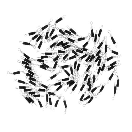Easnea 100 Pieces Stainless Steel Quick Change Sub-line Clip Ring Fast Link Connector Fishing Rolling Swivels Fishing Tackle Accessories - M