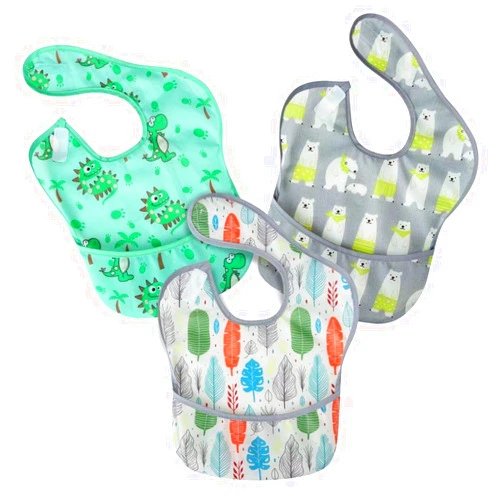 PandaEar 3 Pack Super Light Weight Baby Bib, Waterproof, Washable, Stain Oil and Odor Resistant 12-48 Months